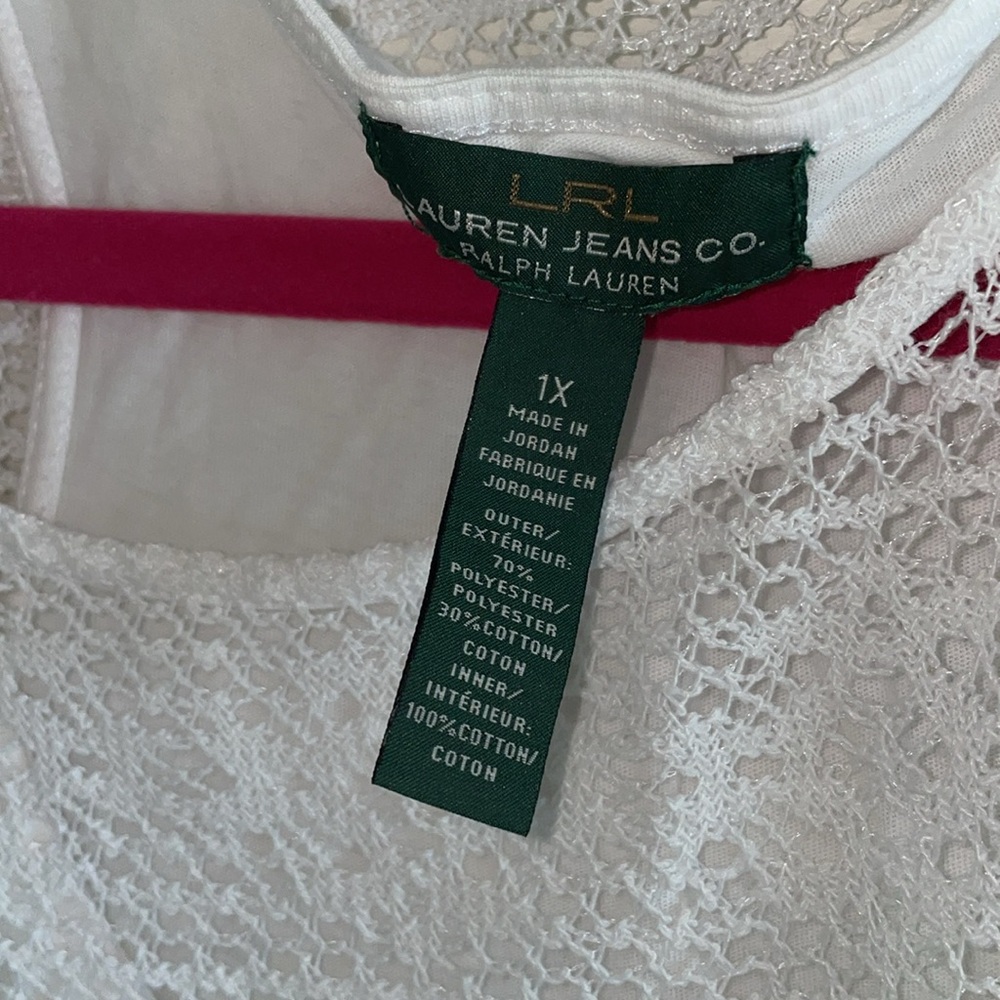 Ralph Lauren Tank Top White Lace size 1X - Picture 3 of 8